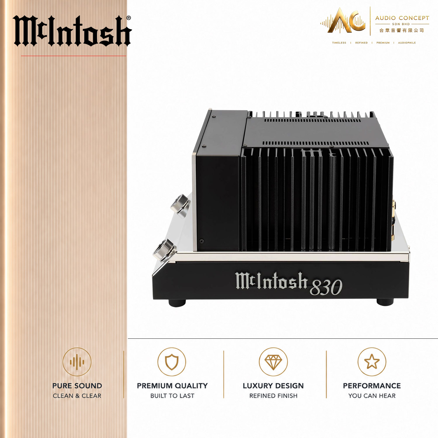 McIntosh MC830 / 1CH Solid State Power Amplifier - Image 6