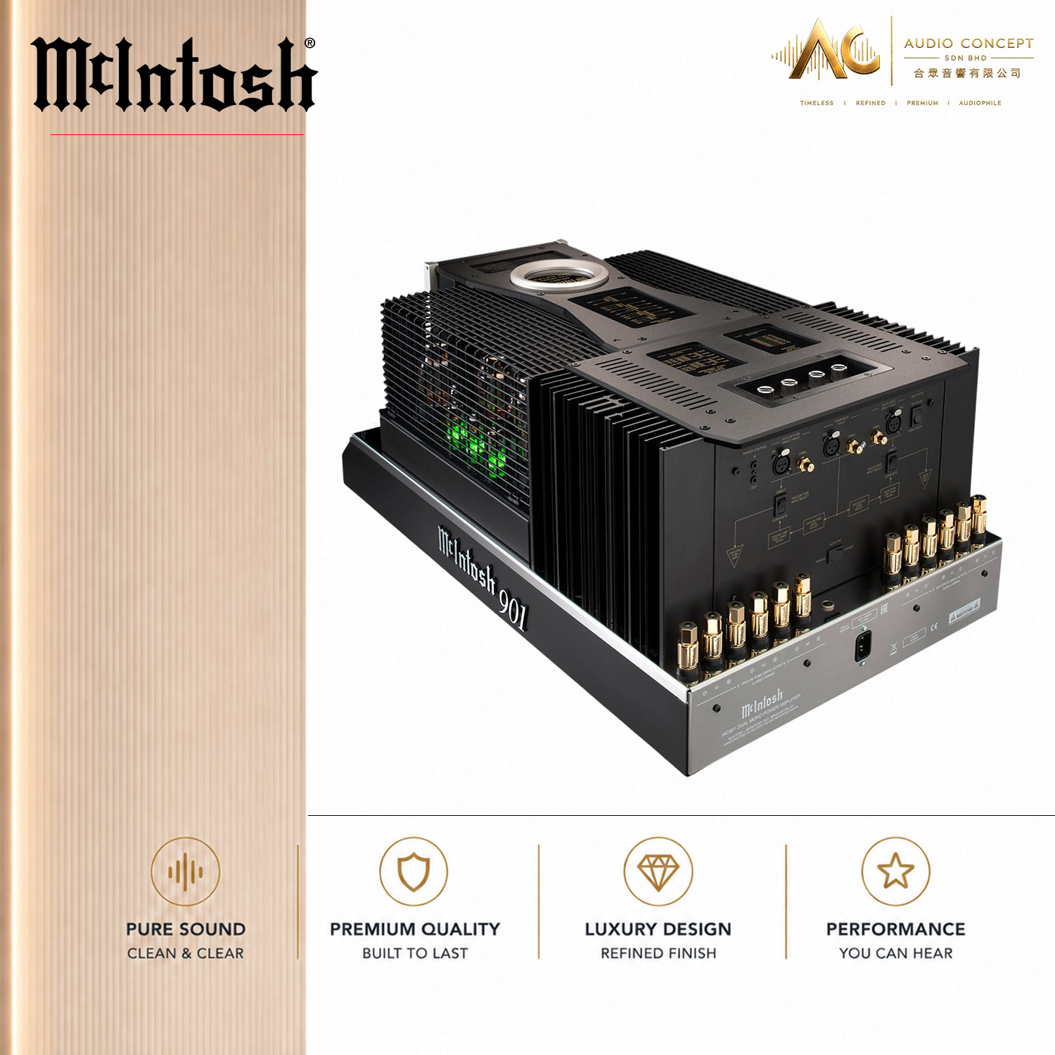 McIntosh MC901 Hybrid Drive Monoblock Power Amplifier - Image 7