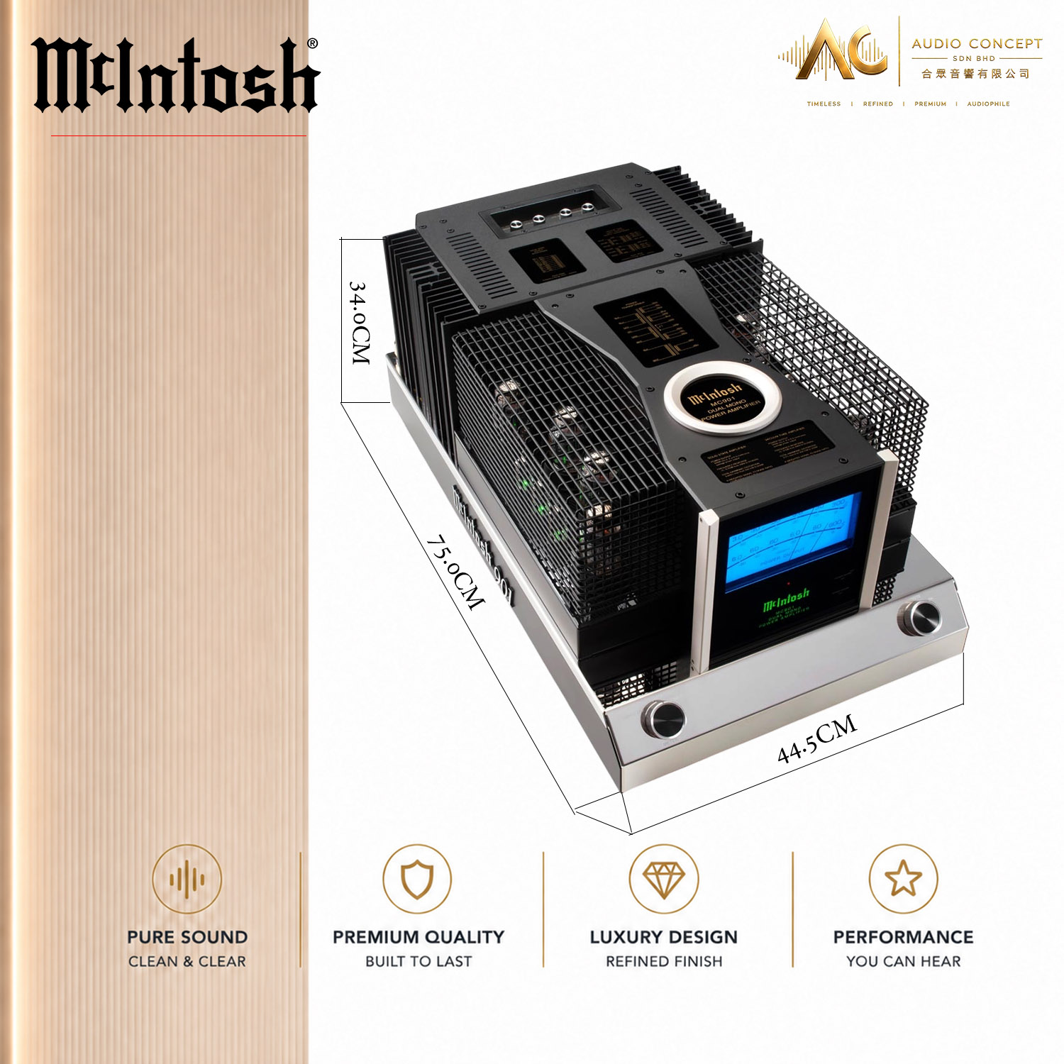 McIntosh MC901 Hybrid Drive Monoblock Power Amplifier - Image 10