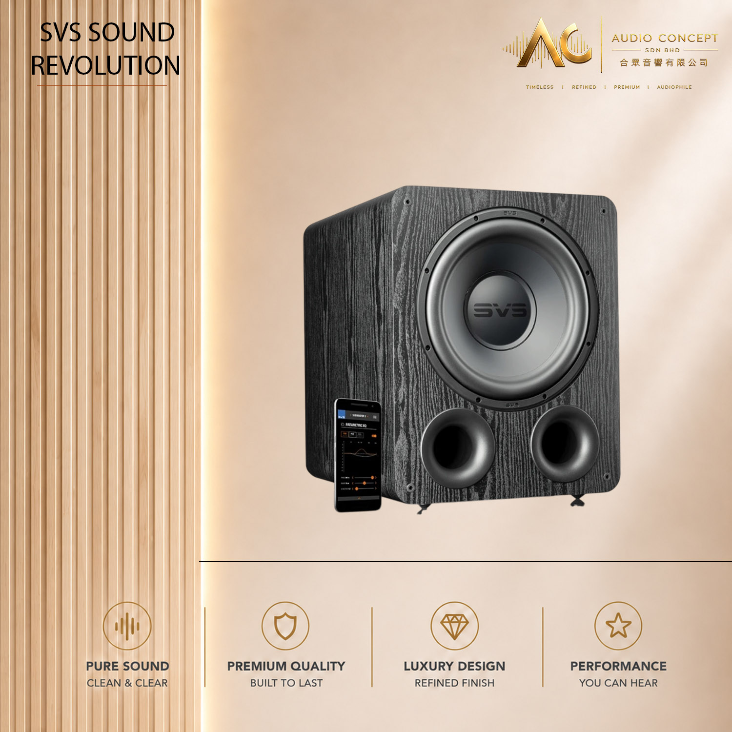 SVS PB-1000 Pro / 12Inches Active Subwoofer (Black Ash) - Image 3